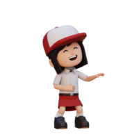 3d linda niña riendo png