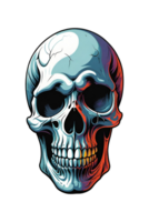 AI generated Skull with colorful paint on a transparent background png