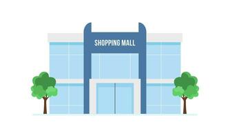 Shopping mall outside composition mall building illustration vector