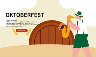 Oktoberfest horizontal bandera vector diseño