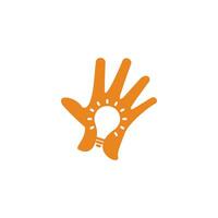 hand light bulb creative idea symbol vector
