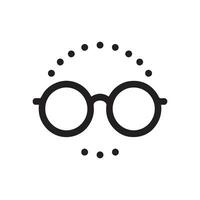 minimalista gafas logo en un blanco antecedentes vector