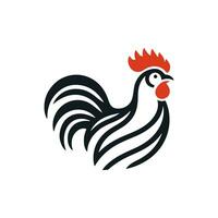 minimalist rooster logo on a white background vector