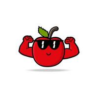 cute apple cartoon mascot character vector