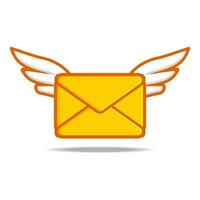 mail message symbol with wings illlustration vector