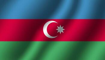 azerbaijan national wavy flag vector illustration