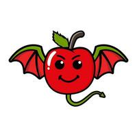 cute apple cartoon mascot character vector