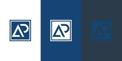 AP, PA, initial logotype creative template design vector