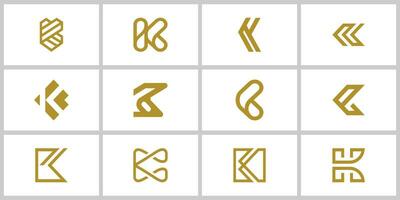 abstract collection luxury initial letter K logo design vector