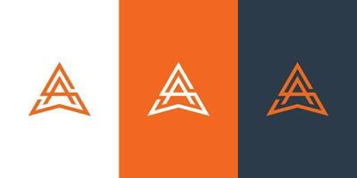 sa or as triangle logo design vector