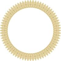 Vector golden round Turkish ornament. Ottoman circle, ring, frame
