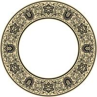 Vector round gold with black national Indian ornament. Circle ethnic pattern of Indian civilization