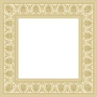 Vector golden square classic greek ornament. European ornament. Border, frame Ancient Greece, Roman Empire