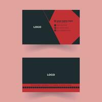 Modern creative business card design template. unique shape modern business card design with red and black color vector