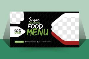 fast food social media cover banner template. Food banner or poster design for online business marketing. Perfect for business branding, web ads, social media ads, social media posts. vector