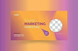 Marketing agency design social media cover and banner template design vector