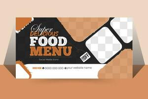 fast food social media cover banner template vector