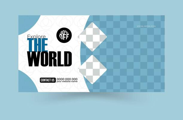 Vector travel social media banner design template
