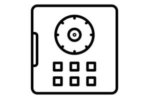 vault door icon. icon related to secure storage of valuables. line icon style. element illustration vector