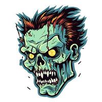 AI generated a comic zombie logo. Generative AI photo