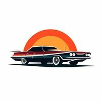 AI generated a retro logo of a car. Generative AI photo