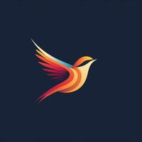 AI generated a flat vector logo of a bird. Generative AI photo