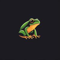 AI generated a flat vector logo of a frog. Generative AI photo