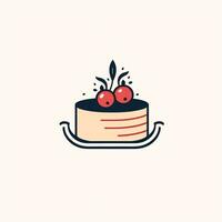 AI generated a trendy logo of a cake. Generative AI photo