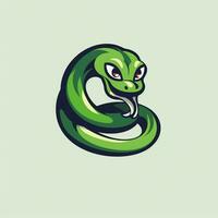 AI generated cartoon logo of a snake. Generative AI photo