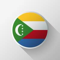 Creative Comoros Flag Circle Badge vector
