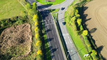 Aerial footage of British Road and Traffic at Hemel Hempstead, England UK. November 5th, 2023 video