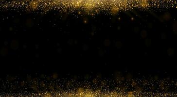 Gold golden background with glow magical dust glitters vector