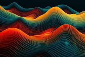 AI generated Abstract wavy background. 3d render illustration. Futuristic technology style, AI Generated photo