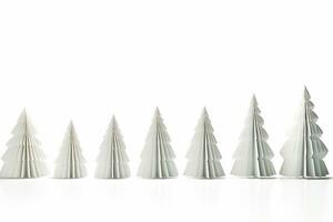 AI generated Christmas tree in paper style on white background photo