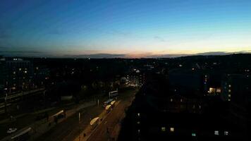 High Angle Footage of Illuminated British Town during Night. Luton, England UK. October 22nd, 2023 video