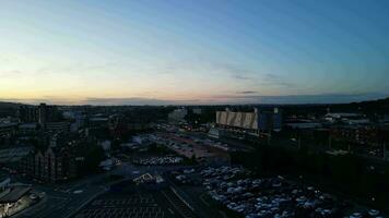 High Angle Footage of Illuminated British Town during Night. Luton, England UK. October 22nd, 2023 video