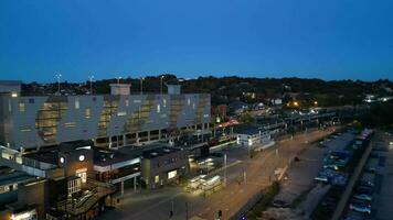 High Angle Footage of Illuminated British Town during Night. Luton, England UK. October 22nd, 2023 video