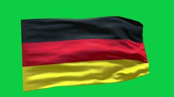 Germany flag 3d render waving animation motion graphic isolated on green screen background video