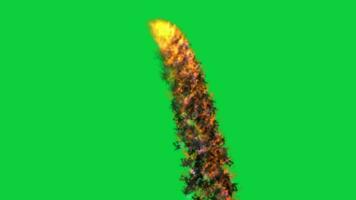 Lava, magma liquid falling animation effect on green screen background video