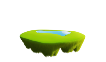 AI generated a green island with grass in it png