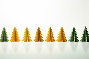 AI generated Christmas tree in paper style on white background photo