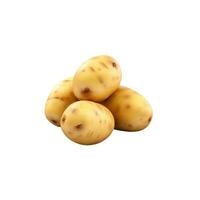 AI generated Wholesome and Raw Fresh Potatoes Isolated on White Background for Culinary Concepts photo