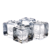 AI generated Four Melting Ice Cubes Isolated on transparent Background png