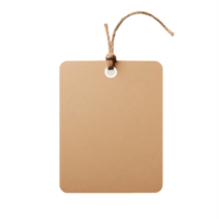 AI generated Blank Cardboard Hanging Tag with Twine on transparent Background png