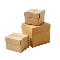 AI generated Three Stacked Cardboard Boxes Isolated on transparent Background png