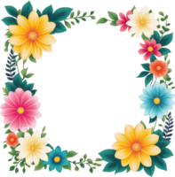 ai generado flores floral frontera marco png