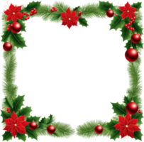 AI generated Christmas border frame wreath png