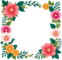 AI generated Flowers Floral Border Frame png