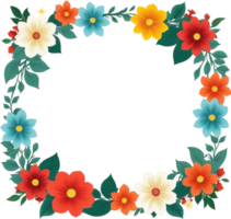 AI generated Flowers Floral Border Frame png