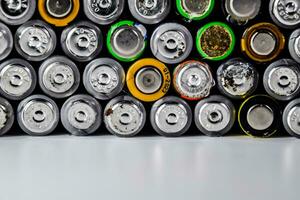 Salt and alkaline batteries, source of energy for portable technology. AAA and AA batteries photo